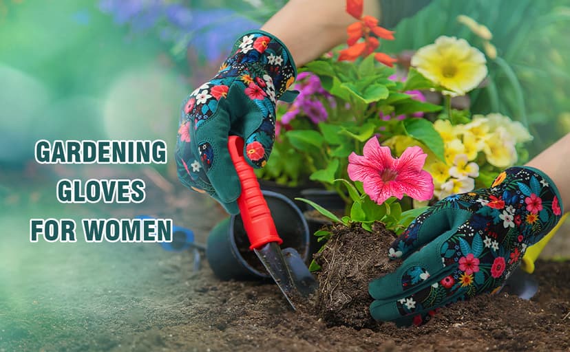Gardening Gloves for Women, Breathable leather Garden Gloves with Grip, Thorn-Proof Puncture-Resistant Work Gloves
