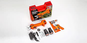 Pruning Shear Battery Powered, Kebtek Cordless Portable Electric Pruner with 2Pack 2Ah Rechargable Batteries -16.8V 25MM(0.98Inch) Cutting Diameter