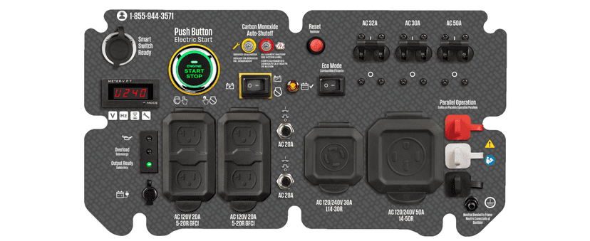 Westinghouse 10000 Peak Watt Portable Open Frame Inverter Generator, Remote Electric Start with Auto Choke, Transfer Switch Ready, Gas Powered, CO Sensor