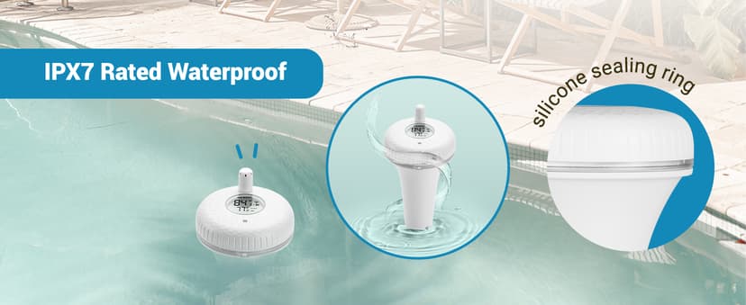 INKBIRD IBS-P01R 2nd Generation Wireless Floating Pool Thermometer Easy to Read for Hot Tub, Compatible with Gateway IBS-M1 and IBS-M2