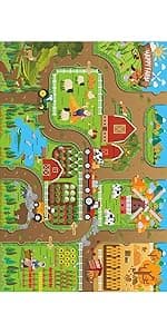 Oriate Kids Farm Toys Realistic Tractor Vehicle Playset, Diecast Car Set Educational Mini Farm Animals with Flatbed Trailer, Birthday Gift for Children 3 Year Old