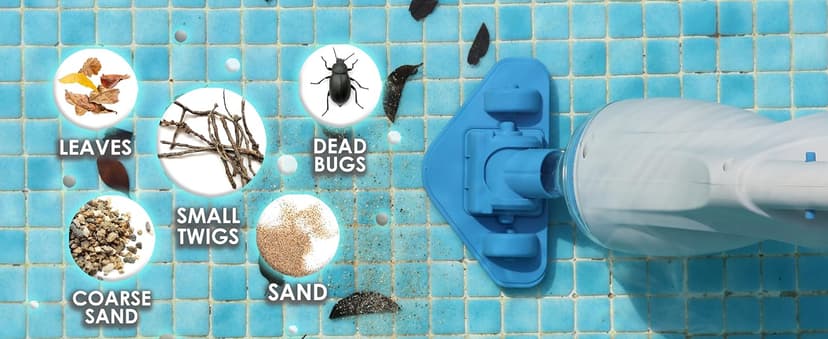 KOKIDO (2025 Upgrade) Rechargeable Handheld Pool Vacuum with Dual Brush Heads and Aluminum Pole, 60 mins Cordless Spot Cleaning Suction, Above Ground Pool, Hot Tub, Spa and Pools to 20ft, XTROVAC 110