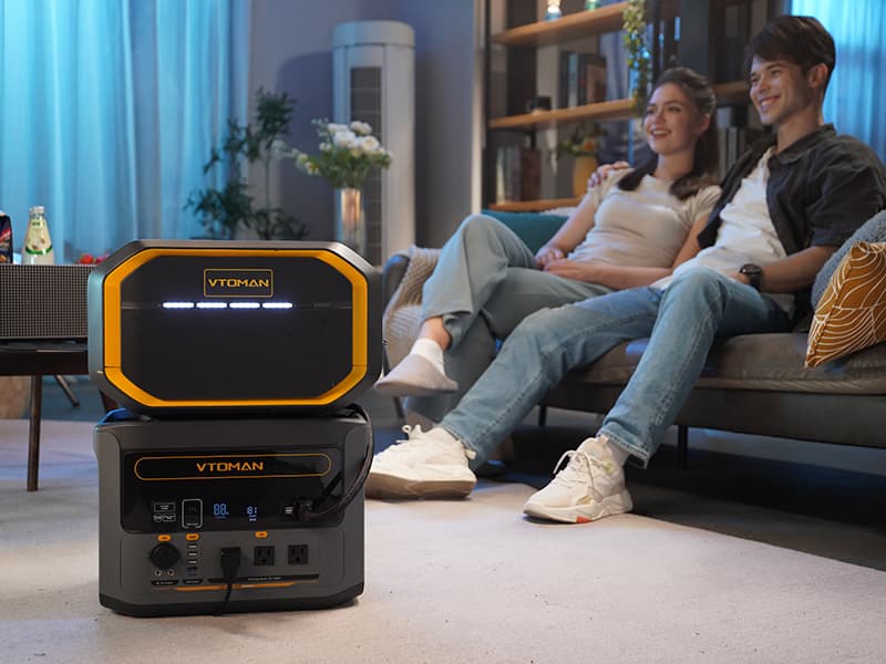 VTOMAN 3096Wh Solar Generator, FlashSpeed 1500 Power Station Bundle with Extra Battery & 400W Solar Panel, 1500W (3000W Peak) LiFePO4 Battery for Home Backup Power RV Emergency (3 Separate Packages)