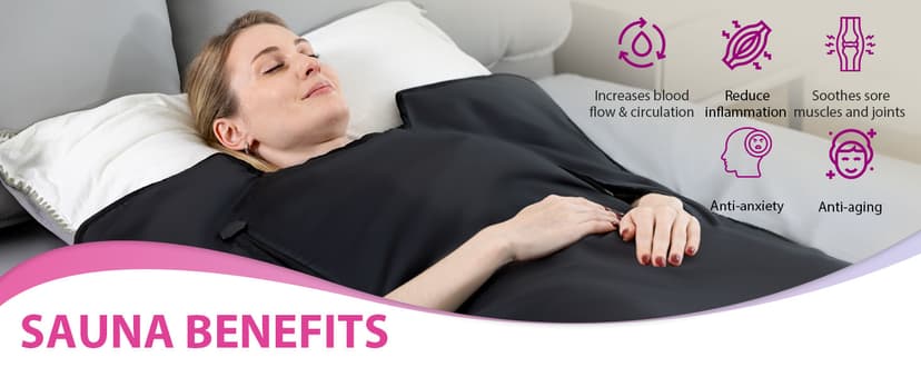 Portable Infrared Sauna Blanket, Detox & Relaxation at Home, Adjustable Timer 1-60 Min, Temperature Range 86-158℉, 6 ft x 2.6 ft, Oxford Fabric
