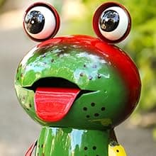 Metal Garden Decor Yard Art for Outside Set of 2 Cute Big Frogs Lawn Patio Ornaments Backyard Decorations Garden Gifts for Mom - (Yellow,Green)