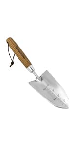 2024 New Upgrade Hand Dibber with 5 inches Measuring Scale, Easy to Grip L-Shaped Wood Handle Dibbler, Stamped Stainless Steel Tip Seed Dibber, 11.3'' Dibber for Sowing Seeds and Planting Seedlings