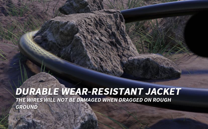 30 FT 50 Amp RV/EV Extension Cord Outdoor with Grip Handle, 4 Prong Flexible Heavy Duty 6/3+8/1 Gauge STW RV Power Cord Waterproof, NEMA 14-50P to 14-50R, Black-Yellow, ETL Listed