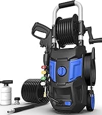 Pressure Washer, 5000PSI 3.2GPM Adjustable Touch Screen with 55FT Total Length Power Washer Electric Powered 4 Nozzles for Driveways Furniture or Cars 2000W