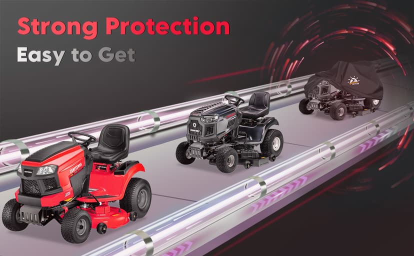 Riding Lawn Mower Cover - Lawn Tractor Covers Waterproof & Heavy Duty, 600D Outdoor Mower Cover Universal fit with Storage Bag for John Deere, EGO, Toro, Craftsman, Husqvarna, Honda and More