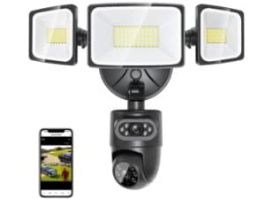 Onforu 55W Smart LED Flood Lights Outdoor, 5500LM, Tunable 2700K-6500K, APP Control, WiFi Alexa Security Lights with Timer & Adjustable 3 Head, IP65 Waterproof for House, Yard, Porch, Garage, Backyard