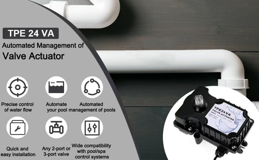 TPE24 VA Valve Actuator Replacement, 24-Volt Valve Actuator Control, Valve Actuator, for Use with Hayward/Jandy/Compool Valves, Suitable for Pool/Spa