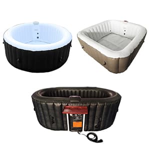 ALEKO Inflatable Hot Tub Spa | Personal High Powered Jetted Bubble | with Fitted Cover and 3 Filters | 265 Gallon | 6 Person Round | Brown | HTIR6GYBR