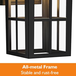 Brightever LED Outdoor Wall Lights, 10W 3000K/4000K/6500K Selectable, 800LM High Brightness Black Exterior Light Fixture with Clear Glass Shade, Waterproof Outdoor Wall Lanterns for Patio, 1 Pack