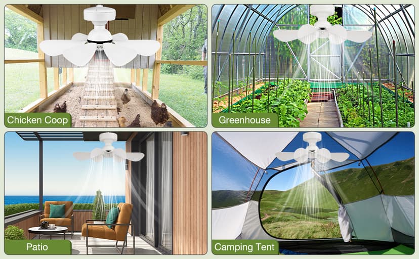 Solar Ceiling Fan Kit, 25W Solar Powered Rechargeable Ceiling Fan with Light for Outdoor Gazebo Canopy Tent, with 32Wh/10000mAh Battery Backup, Remote Control