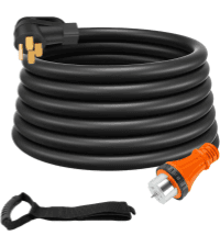 50 Amp Generator Cord and Pre-Drilled Power Inlet Box, 25FT Heavy Duty NEMA 14-50P to SS2-50R Extension Cord Twist Locking with Inlet Box, 125/250V, 12500W, ETL Listed for Outdoor Emergency Kit