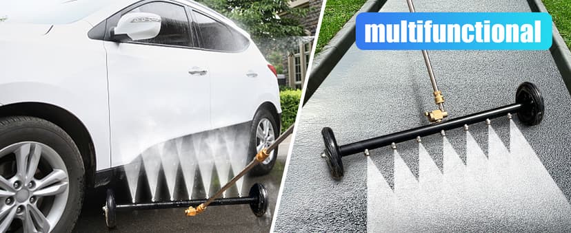 Tool Daily Dual-Function Undercarriage Cleaner, 24 Inch, Water Broom for Pressure Washer with 7 Nozzles, Under Car washer Attachment, 3 Pcs Extension Wand, 4000 PSI