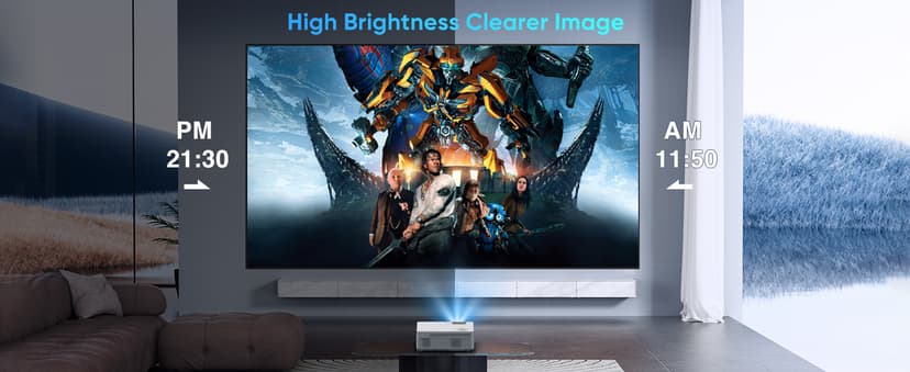 Native 1080P Projector with 5G WiFi Bluetooth and Tripod, 4K Supported Portable Home and Outdoor Movie Projector, Max 300" Display, Compatible with TV Stick, HDMI, Phone