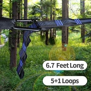 Camping Hammock - Hammocks with Mosquito Net Tent and Rain Fly Tarp, Portable Single & Double Nylon Parachute Hammock with Heavy Duty Tree Strap, Indoor Outdoor Backpacking Survival Travel