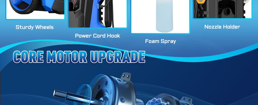 Electric Pressure Washer 5000PSI-Max 3.6GPM Power Washer Touch Screen Adjustable Pressure,4 Nozzles and 500ml Foam Cannon Power Washer Cleaning for Patio