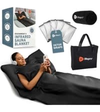 Lifepro BioRemedy Infrared Sauna Blanket - Portable Far Infrared Home Sauna for Detox, Tension, and Relaxation - Adjustable Temperature (86-158°F) - Includes Carry Bag & Detox Wraps