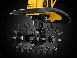 Alloyman 20V Cordless Tiller Cultivator, 360RPM Electric Garden Tiller, with 2 * 2.0Ah Batteries & Charger, 9In Tilling Width and 6.6In Depth Garden Rototiller for Lawn/Gardening/Soil Cultivation