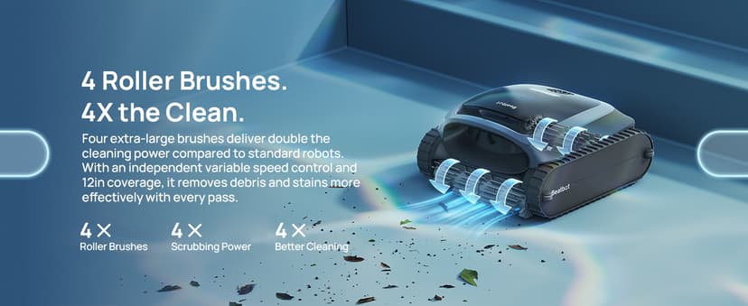 Beatbot AquaSense 2 Cordless Robotic Pool Vacuum Cleaner, Smart Surface Parking, Double-Pass Waterline Scrubbing, Cleans Floor, Walls, and Waterline, Above & In-Ground Pools up to 3,230 sq.ft - Blue