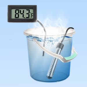 2000W Immersion Water Heater Electric, Portable Bucket Heater with 304 S S, Submersible Bathtub Pool Heater with LCD Thermometer Heats up to 5 Gallons of Water in Minutes
