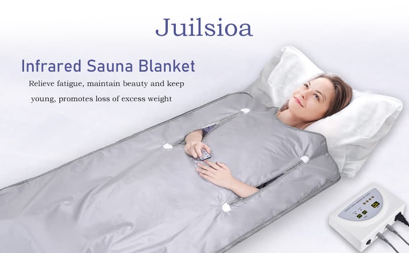Infrared Sauna Blanket for Fitness and Detox Anti Aging, Length 71" with Remote Control, 2 Zone Temperature Control, Quick Sweating Professional Body Sculpting Home Sauna