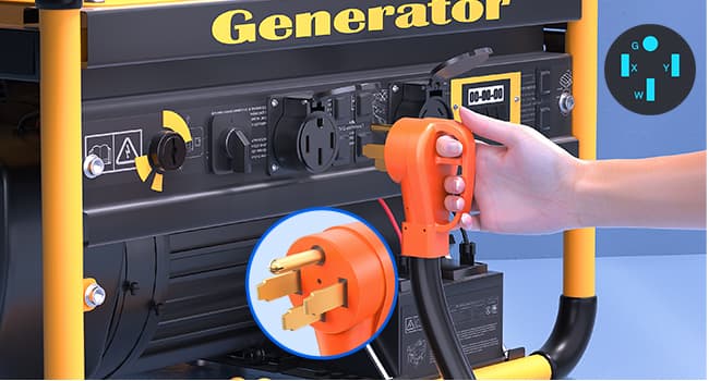 Nilight 50 Amp 50FT Generator Extension Cord 250V Heavy Duty 6/3+8/1 Gauge Pure Copper STW Wire ETL Listed 4 Prong 14-50P SS2-50R&CS6364 50F/50M Cable Suit for RV Home Use