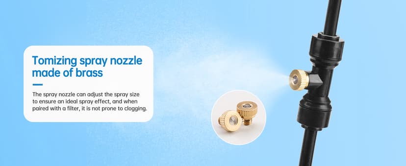 Misting Cooling System for Outdoor Patio & Garden - Brass Nozzles, UV-Resistant Tubing, DIY Installation - Water-Saving Backyard Mister for Greenhouse, Trampoline, Pool, BBQ Parties (50FT / 15M)