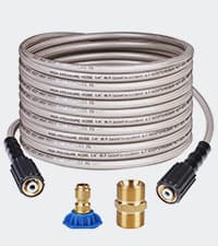 22" Pressure Washer Surface Cleaner with 4 Wheels & Dual Handles & 3 Nozzles, 4500PSI 6GPM Stainless Steel Pressure Washer Attachment for Concrete Driveway Sidewalk Deck Patio, Commercial Grade