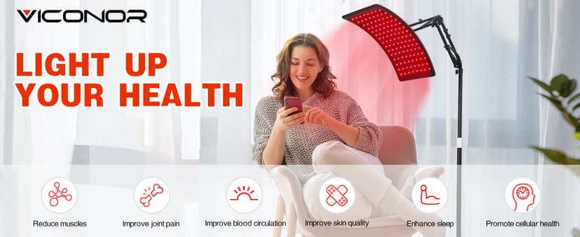 Red Light Therapy for Face and Body, Red Infrared Light Therapy Lamp with Stand Led 660nm Red Light-Therapy& 850nm Infrared Light Device for Body