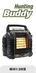 Mr. Heater Portable Buddy Heater MH9BX 4,000-9,000 BTU Indoor-Safe Propane Radiant Heater For Campers, Workshops, Job Sites, Patios & More - Red, Black