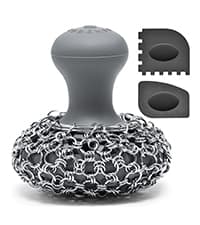 SUBEKYU Dish Brushes with Soap Dispenser, Kitchen Dish Scrubber Brushes with Handle, Dishwashing Cleaning Scrubbers for Dishes/Pans/Pots, Black, 2Pack