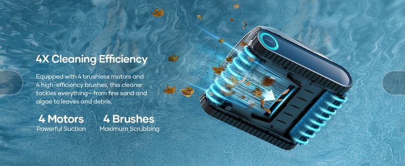 (Upgrade) AIPER Scuba X1 Cordless Robotic Pool Cleaner, 6600 GPH High-Power Suction with Dual-Jet, Multi-Layer Filtration System, Horizontal Waterline Scrubbing, Ideal for Inground Pools