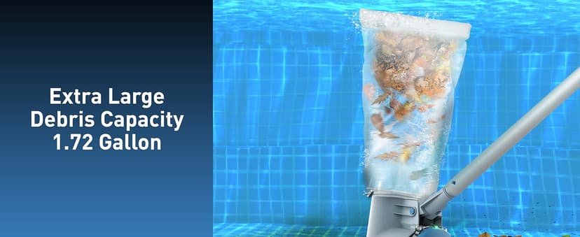 KOKIDO Rechargeable Heavy Duty Pool Leaf Vacuum, 62GPM Powerful Suction, Standard and Fine Oversized Filter Bags, Commercial Power Vac for Leaves and Debris, for Inground and Above Ground Pools XV910