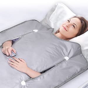 Infrared Sauna Blanket for Fitness and Detox Anti Aging, Length 71" with Remote Control, 2 Zone Temperature Control, Quick Sweating Professional Body Sculpting Home Sauna