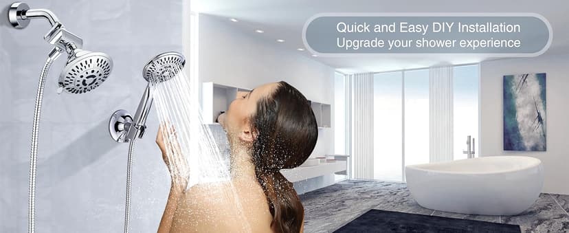 BRIGHT SHOWERS Shower Arm Diverter Valve for Hand held Showerhead and Fixed Spray Head, 3-Way Shower Head Diverter Valve, Chrome