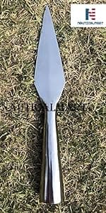 NauticalMart Hand-Forged Viking Saga Iron Spear Point Viking Accessories Medieval Steel Spearpoint Made From Carbon Steel Reenactment, Long Spear SCA LARP Knight (Silver)