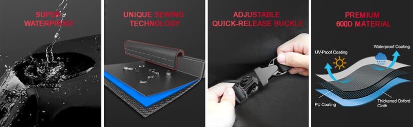 Riding Lawn Mower Cover - Lawn Tractor Covers Waterproof & Heavy Duty, 600D Outdoor Mower Cover Universal fit with Storage Bag for John Deere, EGO, Toro, Craftsman, Husqvarna, Honda and More