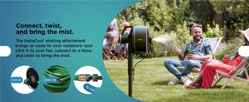 Shark FlexBreeze Fan - Indoor & outdoor oscillating fan, pedestal & tabletop, corded & cordless portable fan with outdoor InstaCool misting attachment - FA222