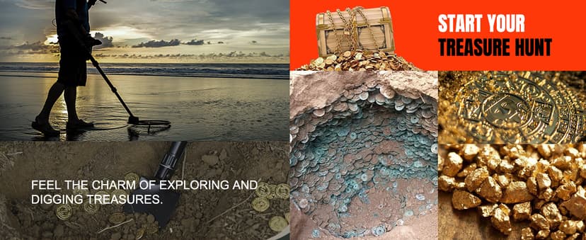 Metal Detector for Kids Professional - Adjustable Height, Pinpoint Metal Detectors with Waterproof Search Coil, Higher Accuracy Metal Detector Gold and Silver, Beach Hunting, Treasure Hunting (Orange)