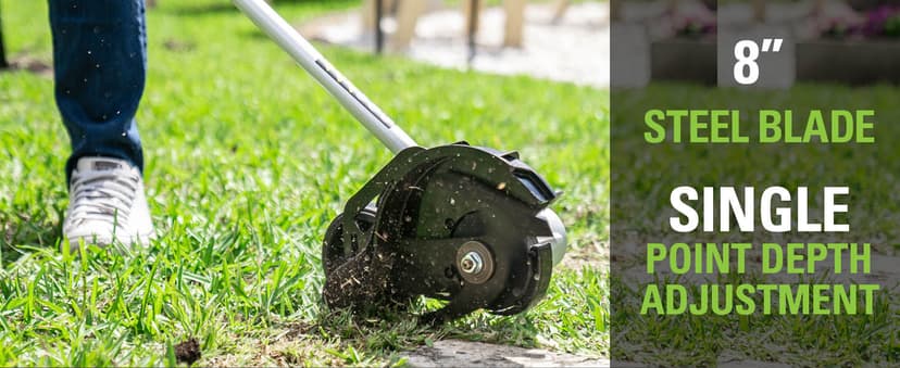 Greenworks 48V (2 x 24V) 8" Brushless Cordless Edger, (2) 4.0Ah Batteries and Dual Port Rapid Charger Included