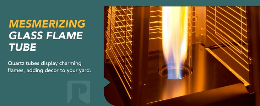 Pamapic Patio Heater, 48,000 BTU Pyramid Flame Patio Outdoor Heater with Cover, Quartz Glass Tube Stainless Steel Propane Heater with Wheels (Stainless Steel Color)