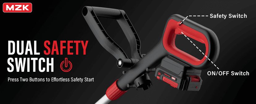 MZK 20V 12'' Cordless String Trimmer, Grass Trimmer&Edger with 4 Replacement Spools, Battery Powered Lightweight Weed Trimmer with Auto Line Feed(Battery and Fast Charger Included)