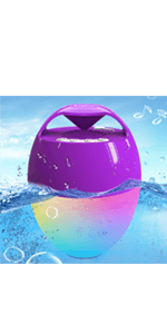 Bluetooth Pool & Hot Tub Speaker with Colorful Lights & 360 Surround Sound, IP68 Waterproof Floating Speaker, Up to 85ft Bluetooth Range