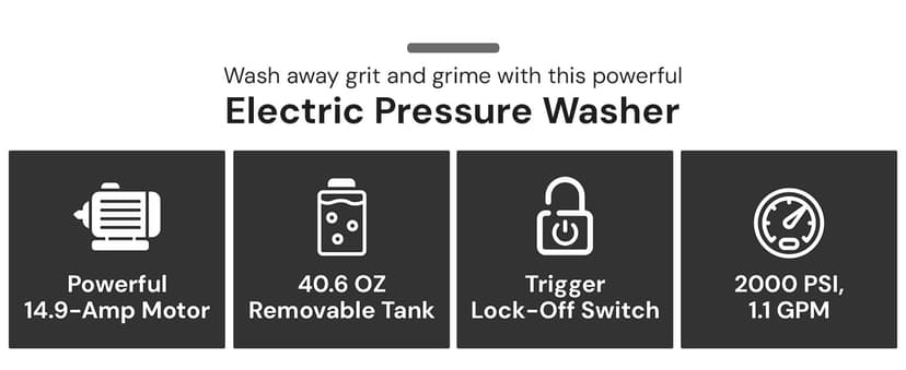 Sun Joe Electric Pressure Power Washer, 2000 PSI (PWMA Certified), 1.1 GPM, Dual Soap Tanks, SPX3500 (35-FT GFCI Water-Safe, Power Cord)
