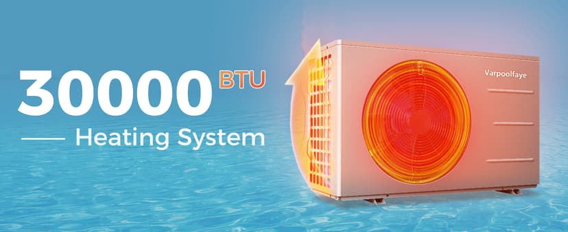 Electric Pool Heater for Inground Pool 30000 BTU Swimming Pool Heater Pump Above Ground Pool Heater 120V 8000 Gallon Heating or Cooling WiFi Control Schedule