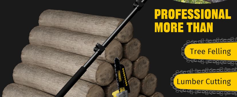 Cordless Pole Saw, 8-INCH 2-IN-1 Chainsaw with 21V 4.0Ah Battery Powered, Electric Tree Trimmer with 9FT Telescopic Pole, 180°Angle for Tree Branches Pruning & Wood Cutting, Battery Included