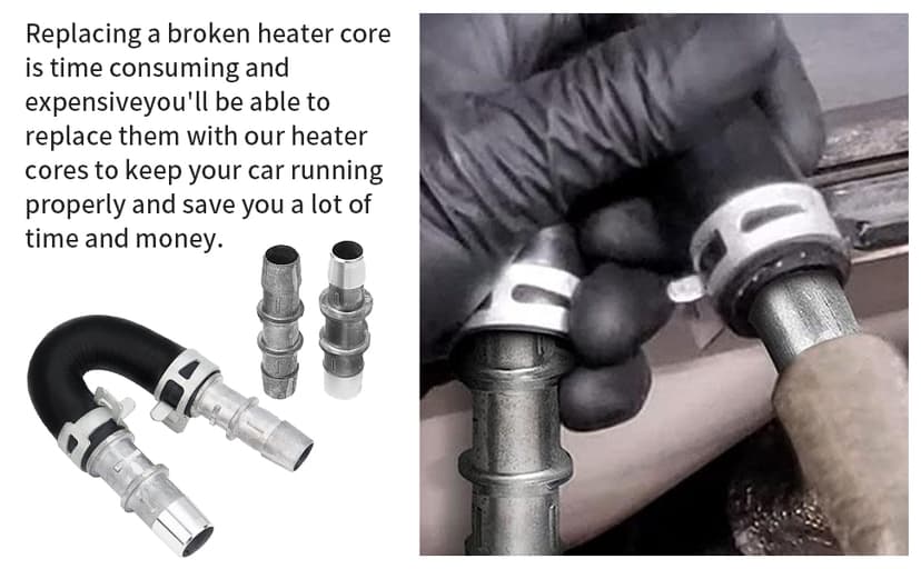 626-001 Upgrade Aluminum Engine Heater Core Bypass Kit with 5/8" 3/4"Hose Fit For Most Common Heater Hoses